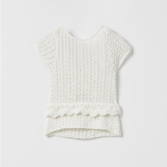 Zara kids ruffle cut out knit top - Picture 5 of 7